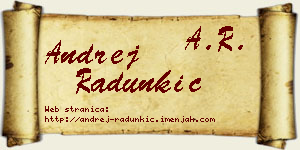 Andrej Radunkić vizit kartica